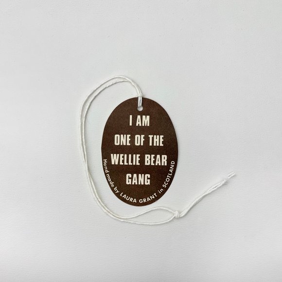 80s Handmade 12" Wellie Bear Gang Wilber the Big Game Hunter Scottish Teddy Bear - Picture 10 of 10